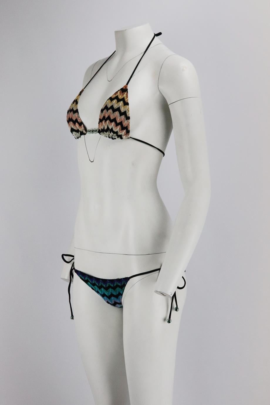 missoni mare crochet-knit halterneck triangle bikini
