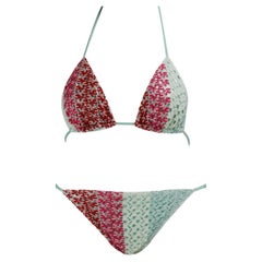 Missoni Mare Crochet Knit Halterneck Triangle Bikini It 42 Uk 10