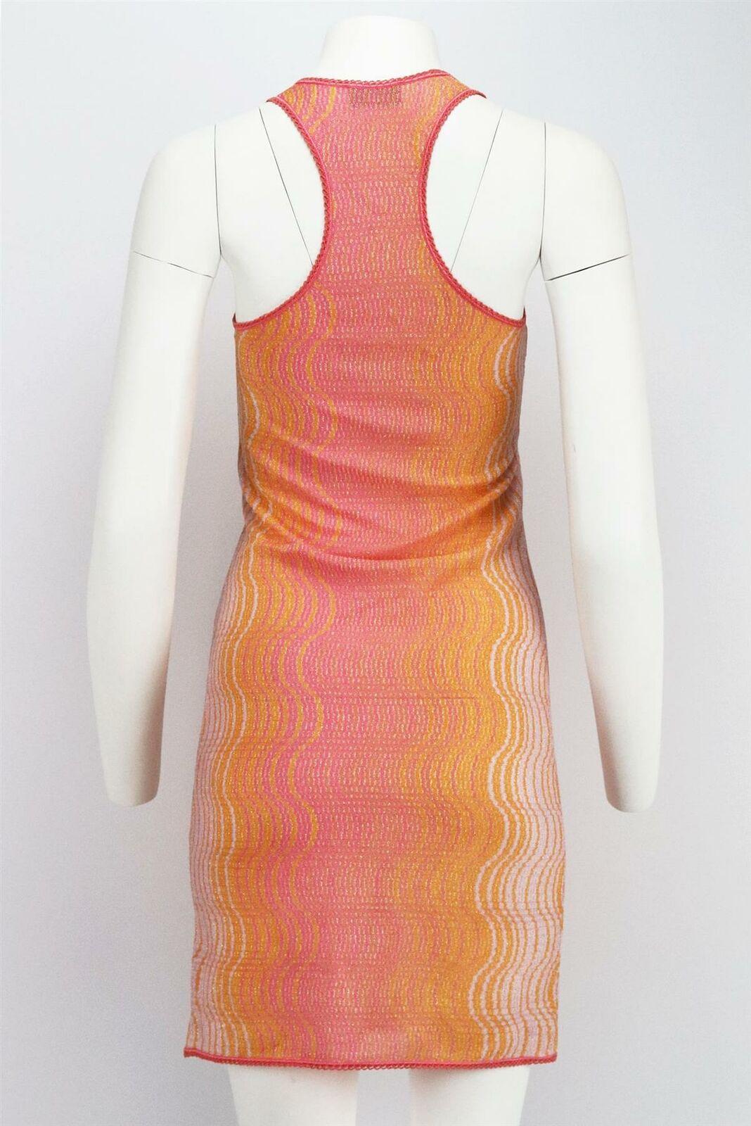 Orange Missoni Mare Crochet Knit Mini Dress