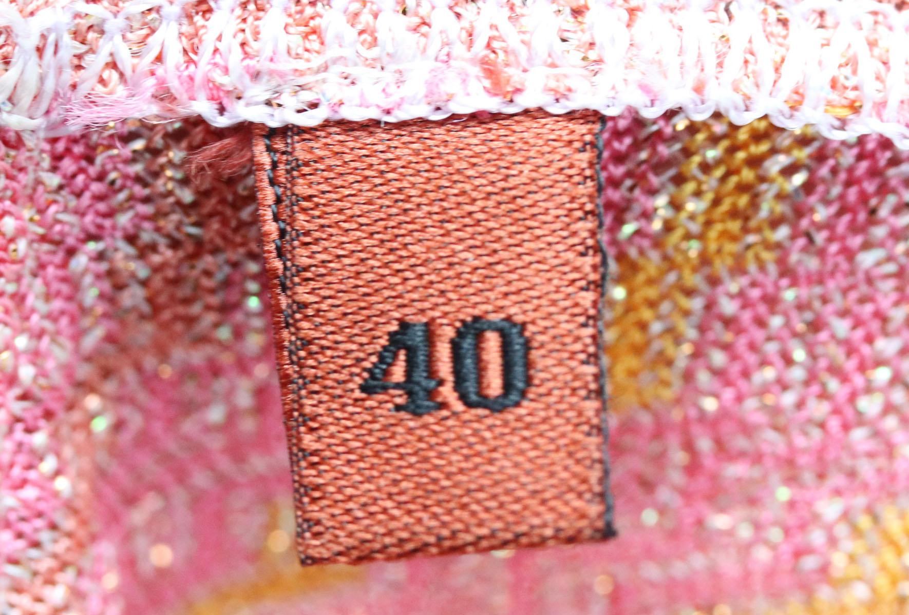 Orange Missoni Mare Crochet Knit Wrap Mini Dress IT 40 UK 8