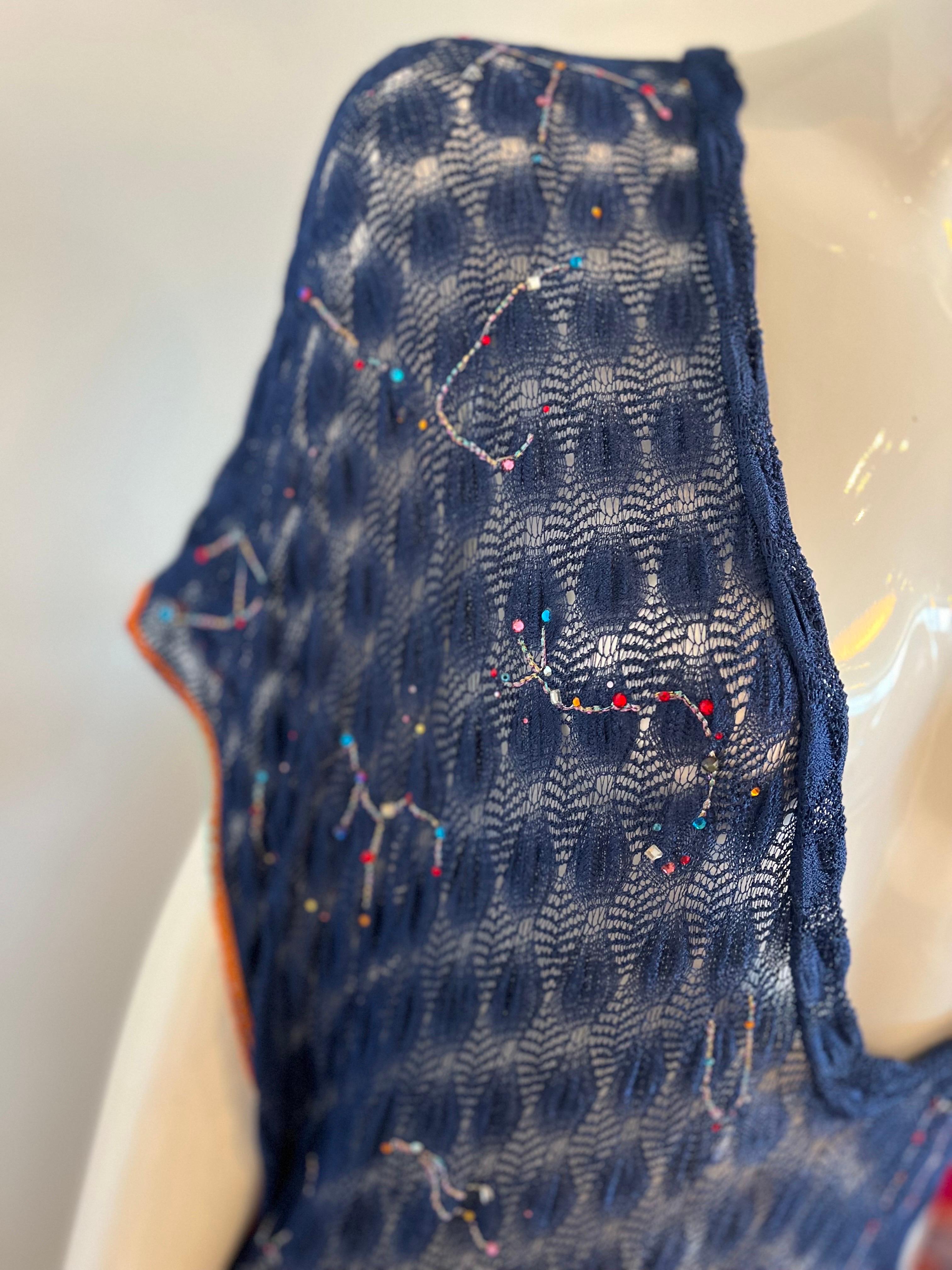 Missoni Mare Knit Kaftan Beaded Constellations For Sale 3