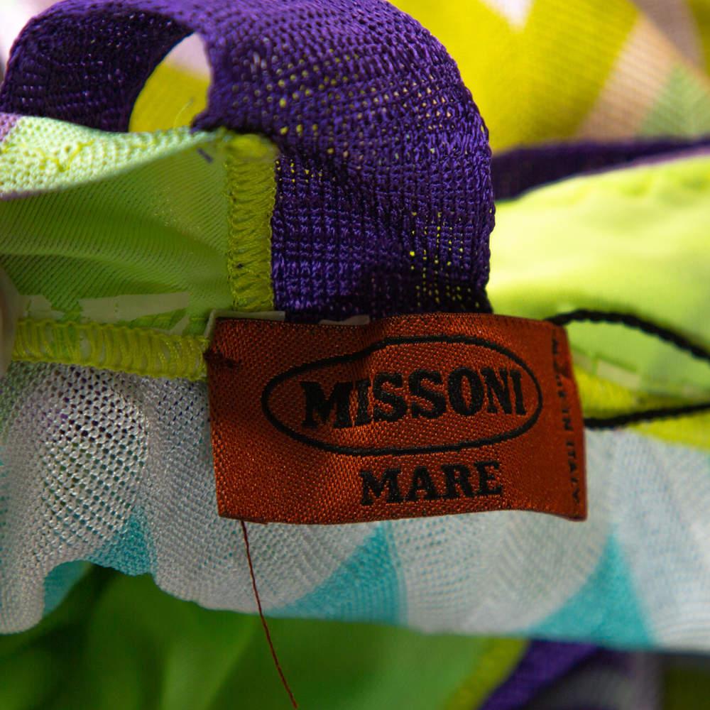 Missoni Mare - Mini-robe de couverture en maille à chevrons multicolore S en vente 2
