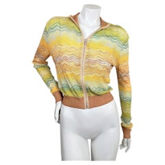 Missoni Mare – Mehrfarbige Strickjacke mit Chevron-Muster und Reißverschluss, italienische Größe 42