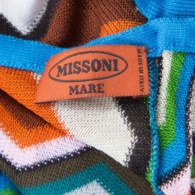 Missoni Mare Multicolor Chevron Pattern Knit Sleeveless Tunic S In Good Condition In Dubai, Al Qouz 2