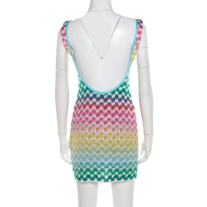 Expect luxe creations with this classic piece from the house of Missoni Mare. Style this multicoloured dress with funky accessories for the quirky look. Feminine and stylish, in masterfully crafted blended fabric piece, this dress is a must-have