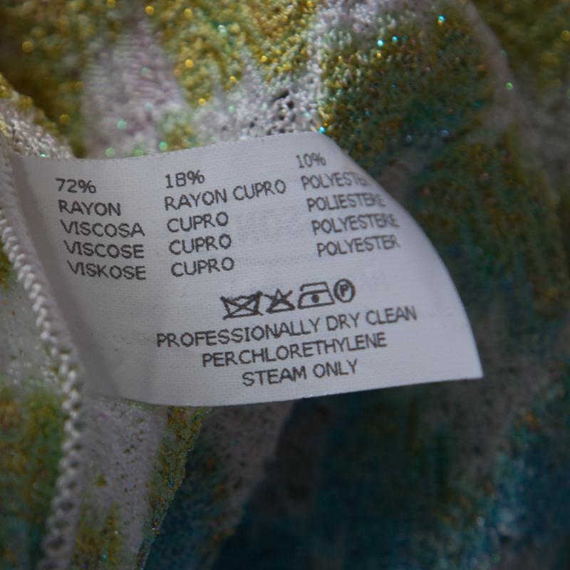 Missoni Mare Multicolor Patterned Knit Scoop Back Beach Cover Up Dress M In Excellent Condition In Dubai, Al Qouz 2