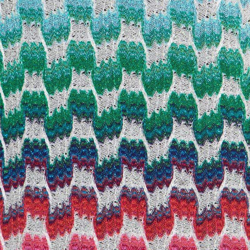 Missoni Mare Multicolor Patterned Knit Scoop Back Beach Cover Up Dress M 1