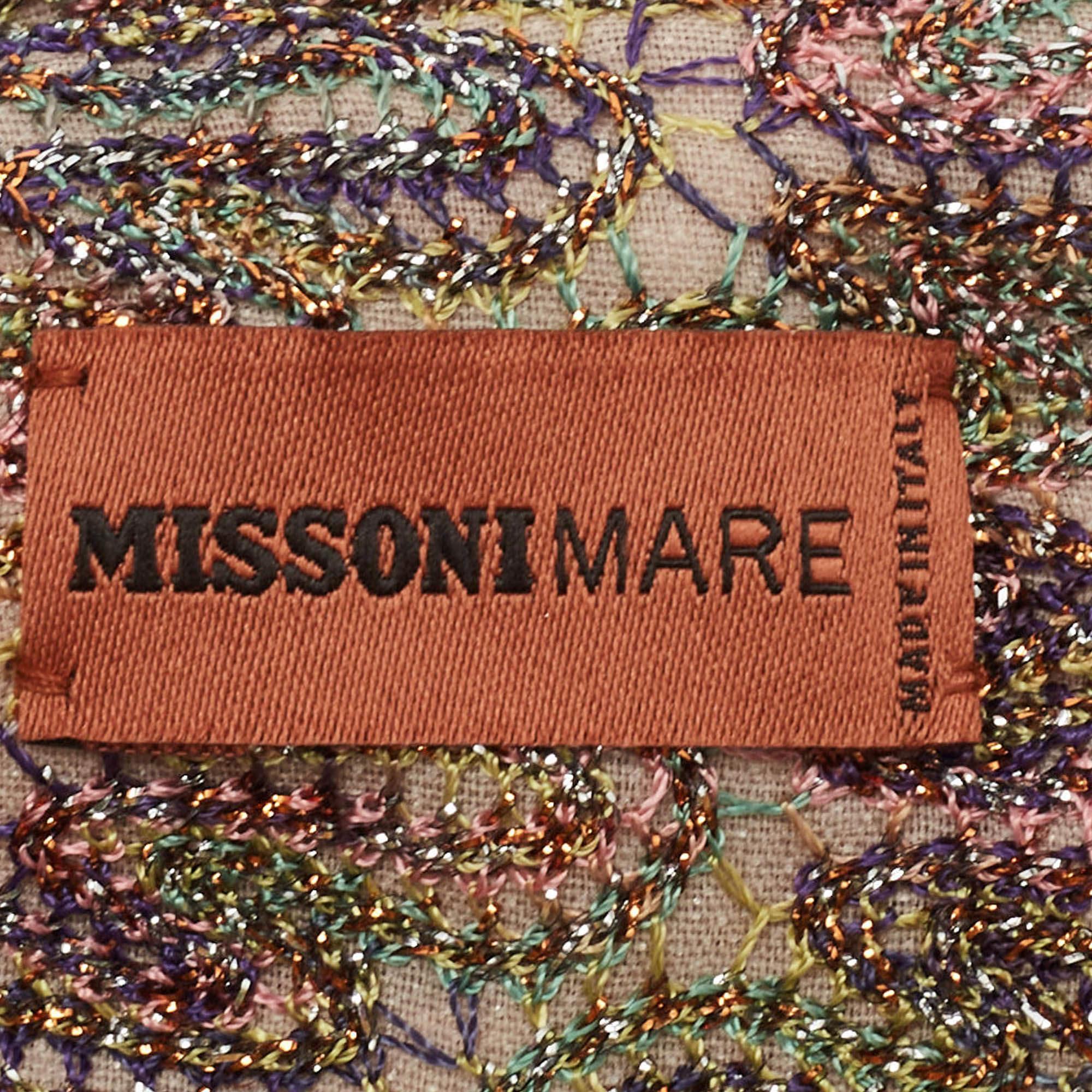 Missoni Mare Multicolor Patterned Lurex Knit Twisted Headband For Sale 1