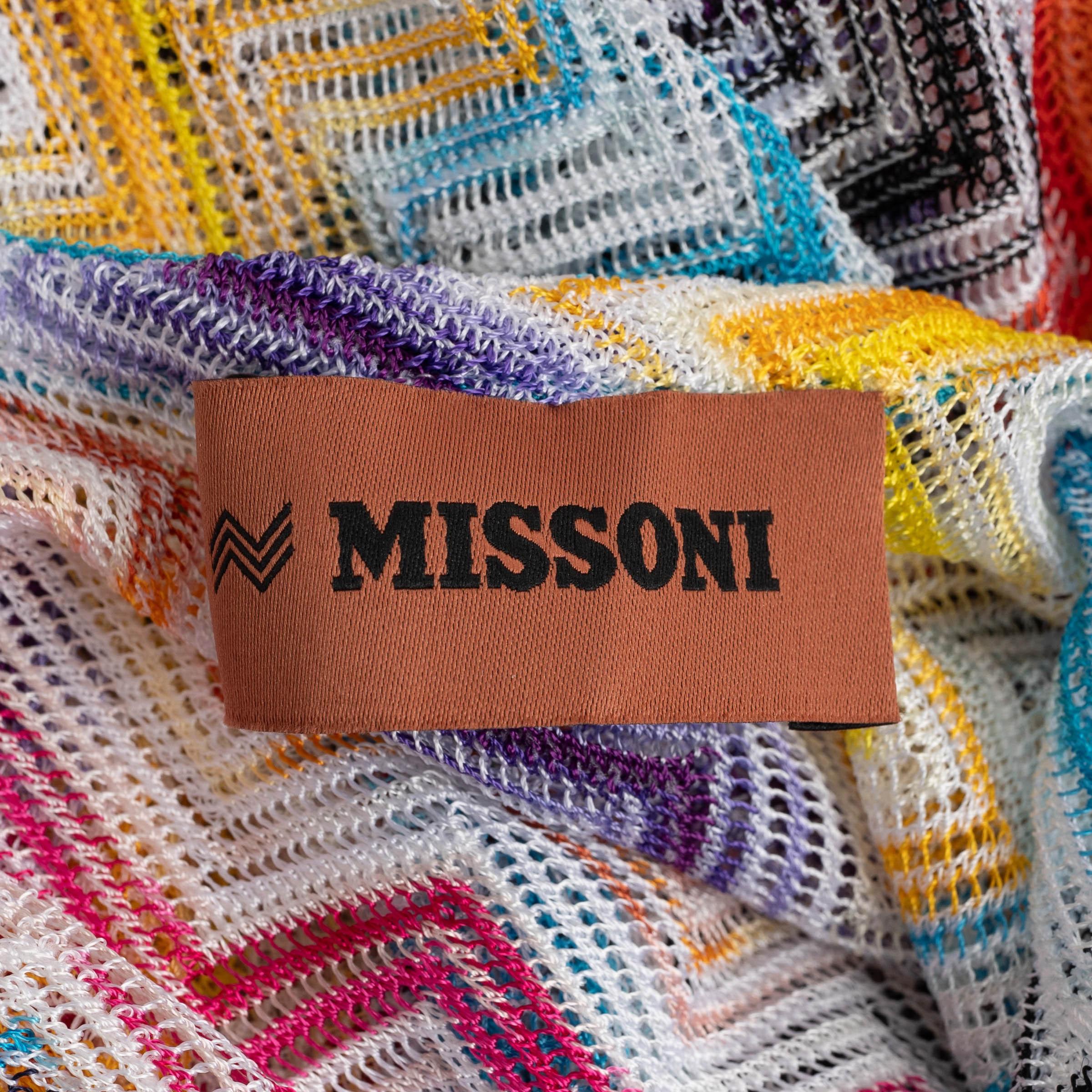 Women's MISSONI MARE multicolor viscose 2023 DIAGONAL STRIPED KNIT Dress 42 M For Sale