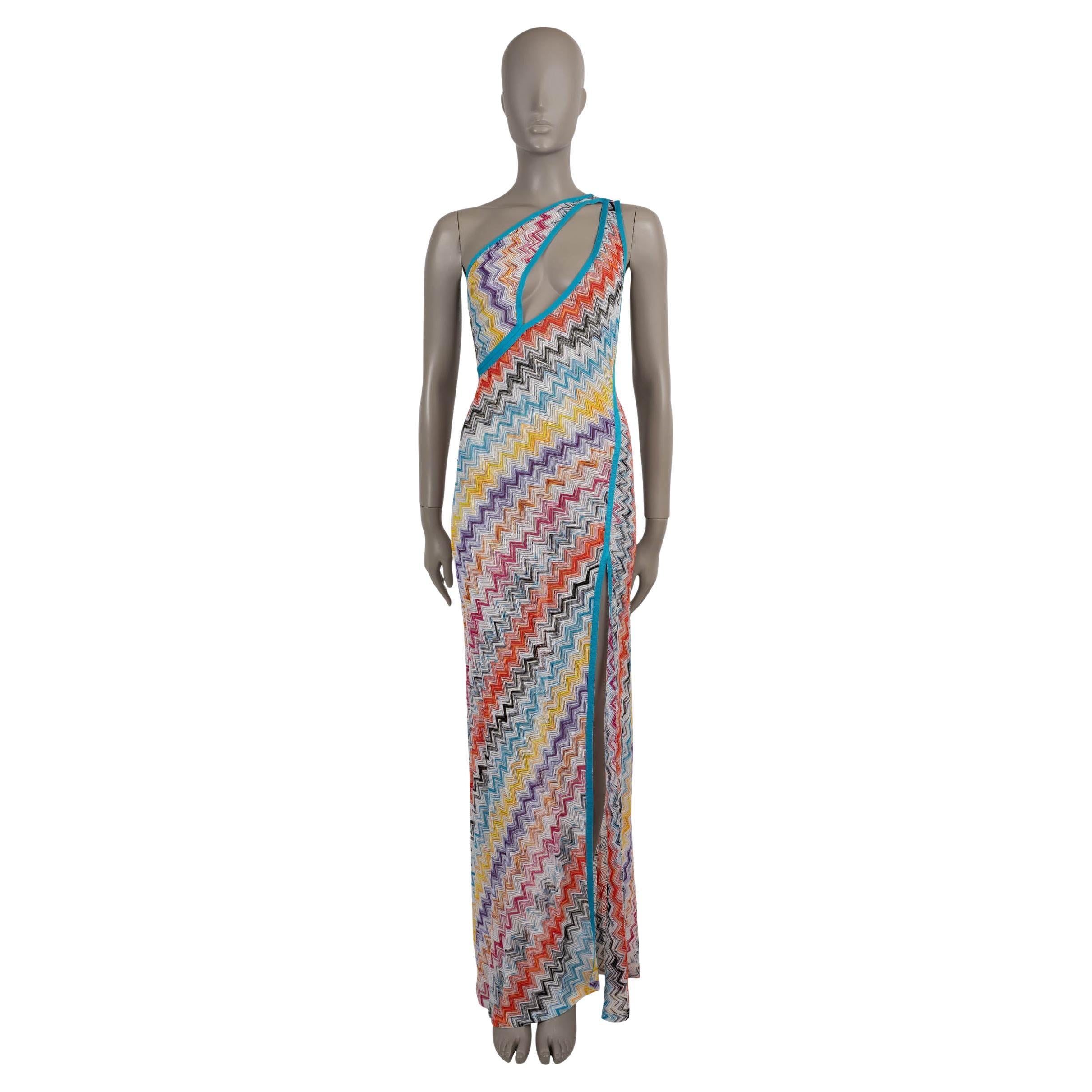 MISSONI MARE multicolor viscose 2023 DIAGONAL STRIPED KNIT Dress 42 M For Sale