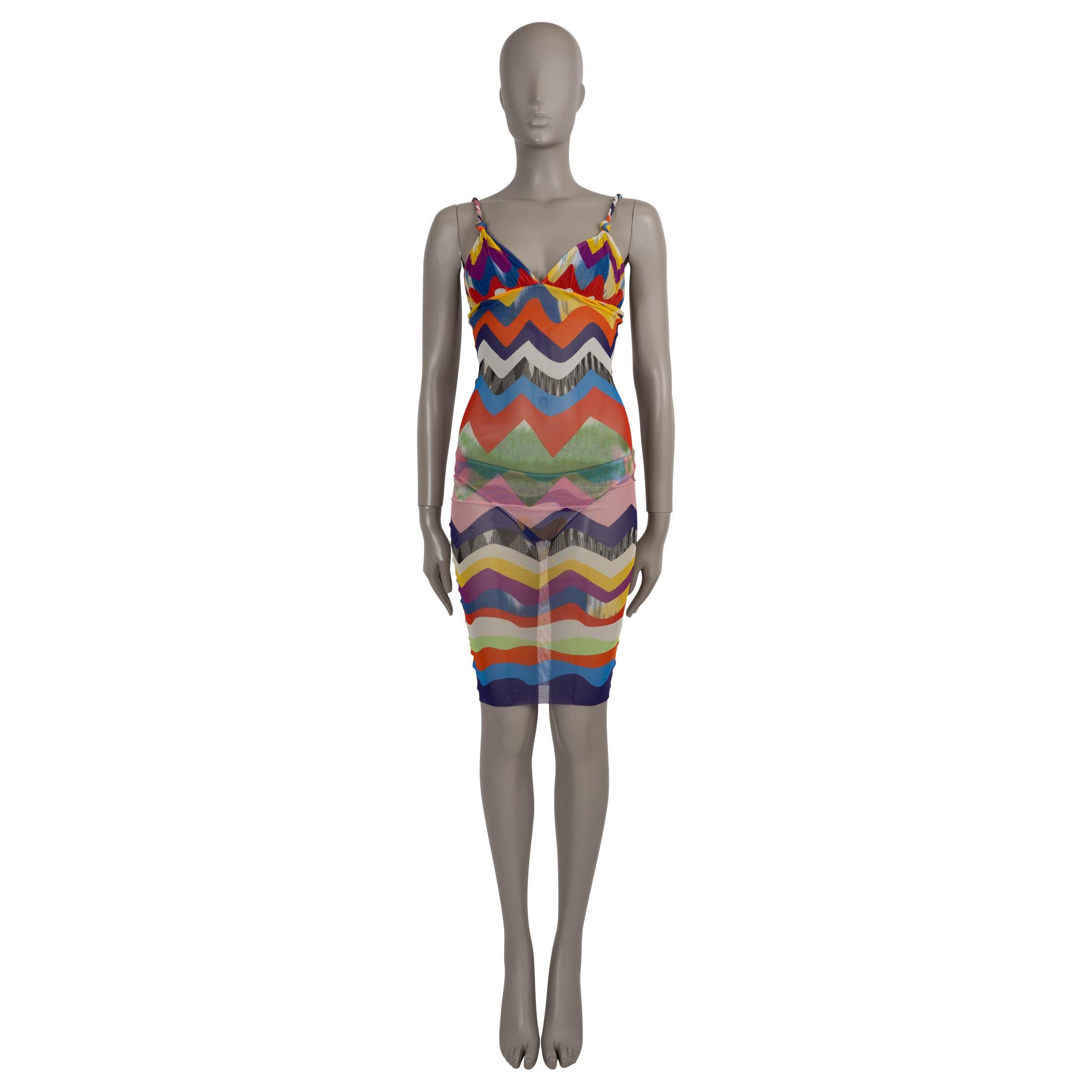 MISSONI MARE multicolore ZIGZAG MESH Robe 42 M Excellent état - En vente à Zürich, CH