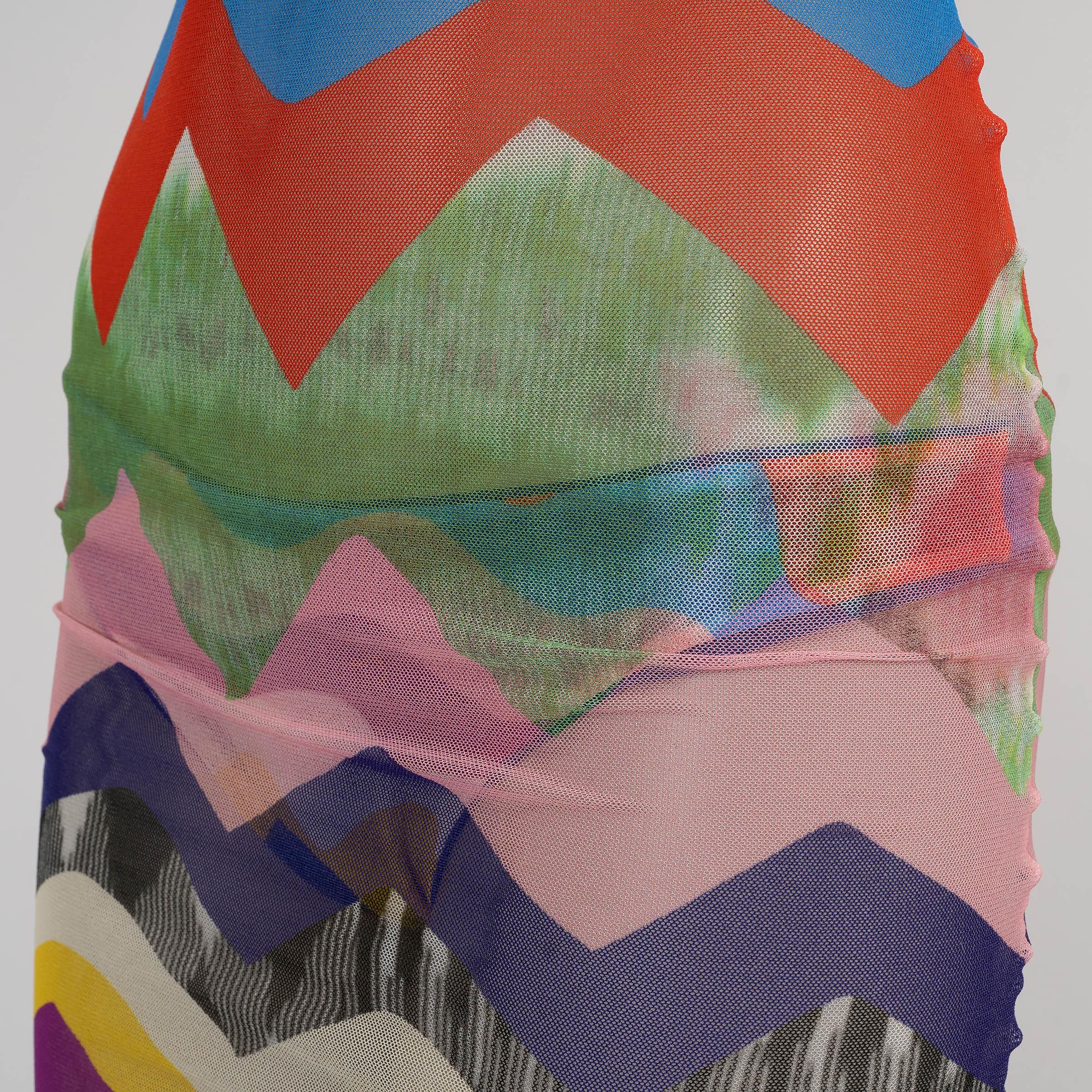 MISSONI MARE multicolore ZIGZAG MESH Robe 42 M en vente 1