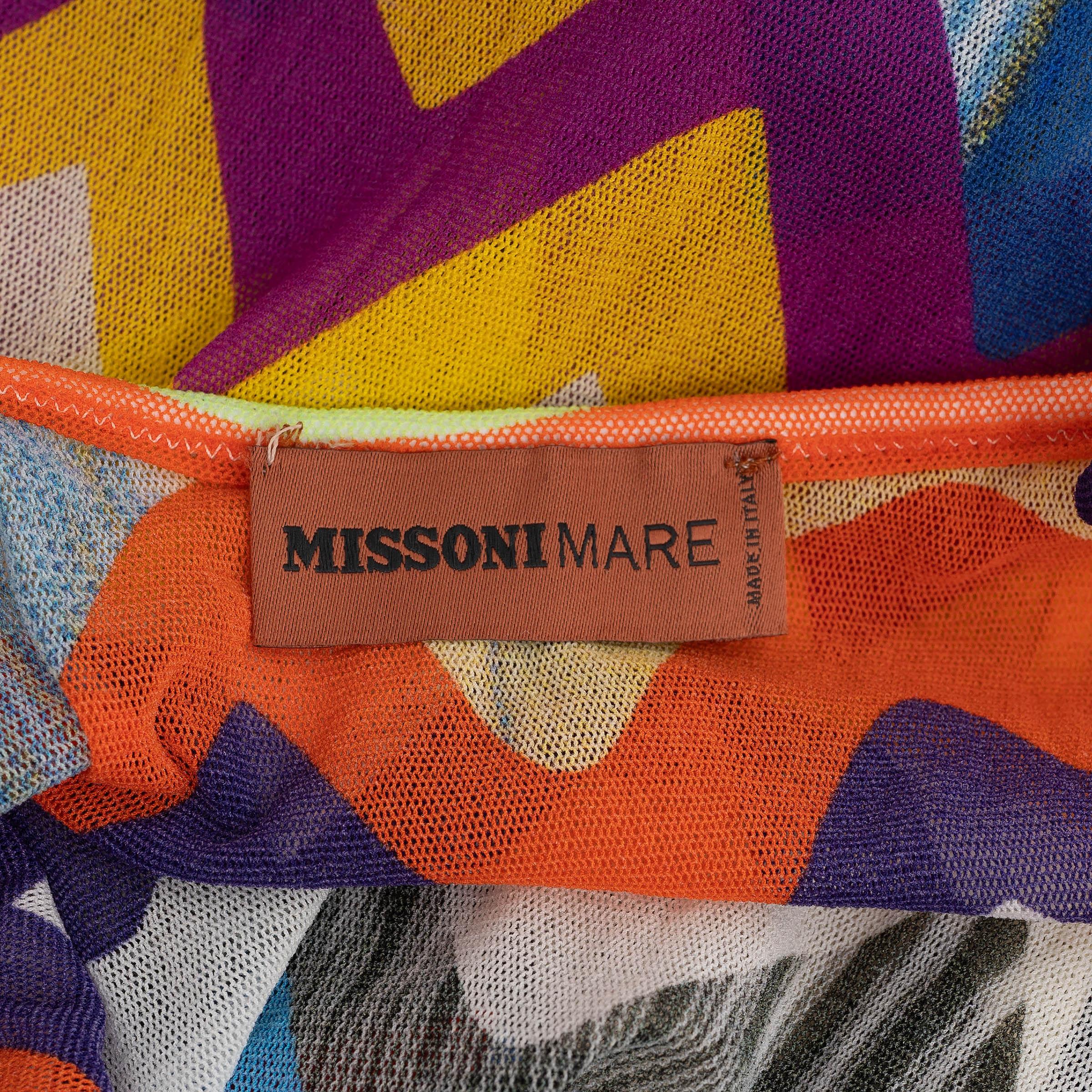 MISSONI MARE multicolore ZIGZAG MESH Robe 42 M en vente 2