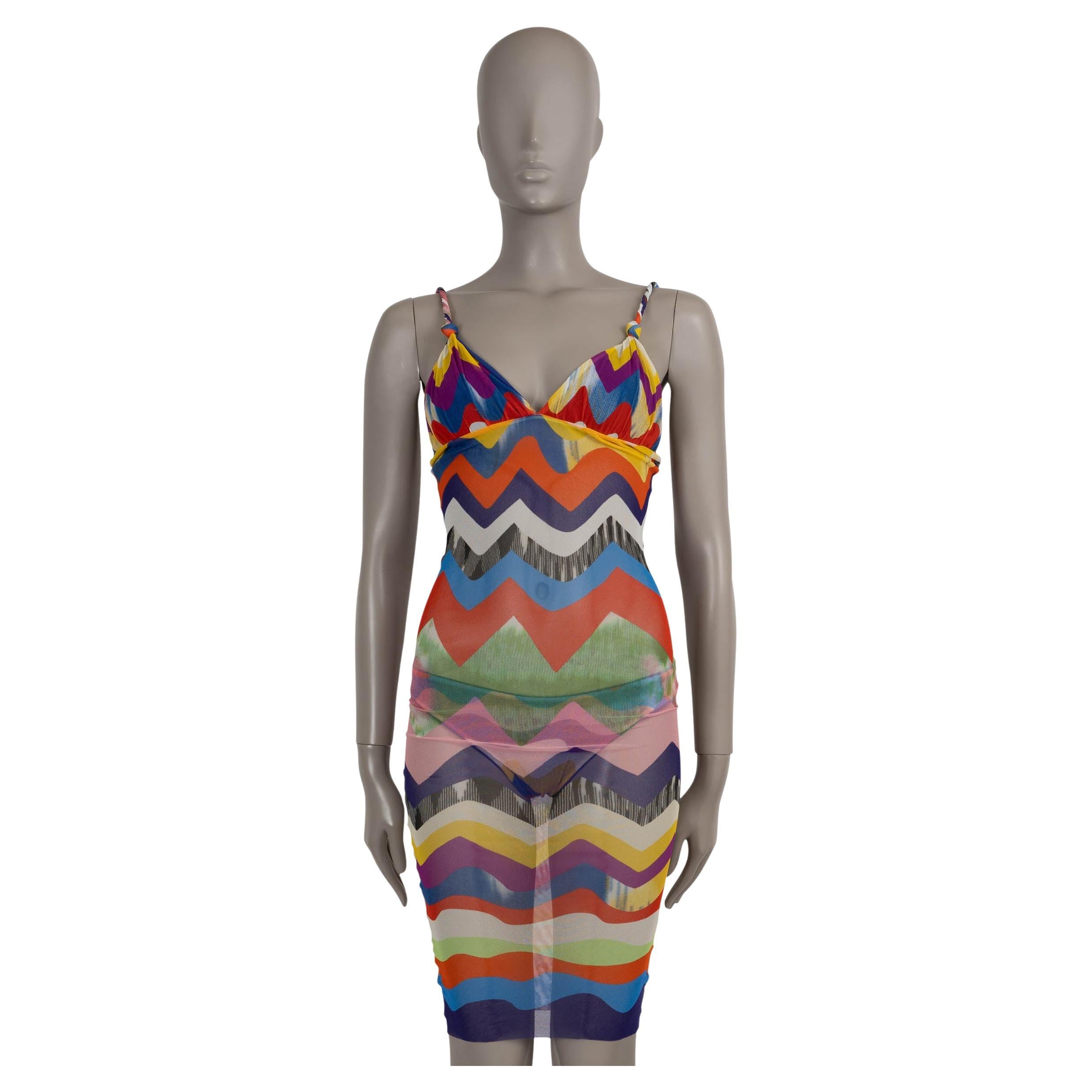 MISSONI MARE multicolore ZIGZAG MESH Robe 42 M en vente