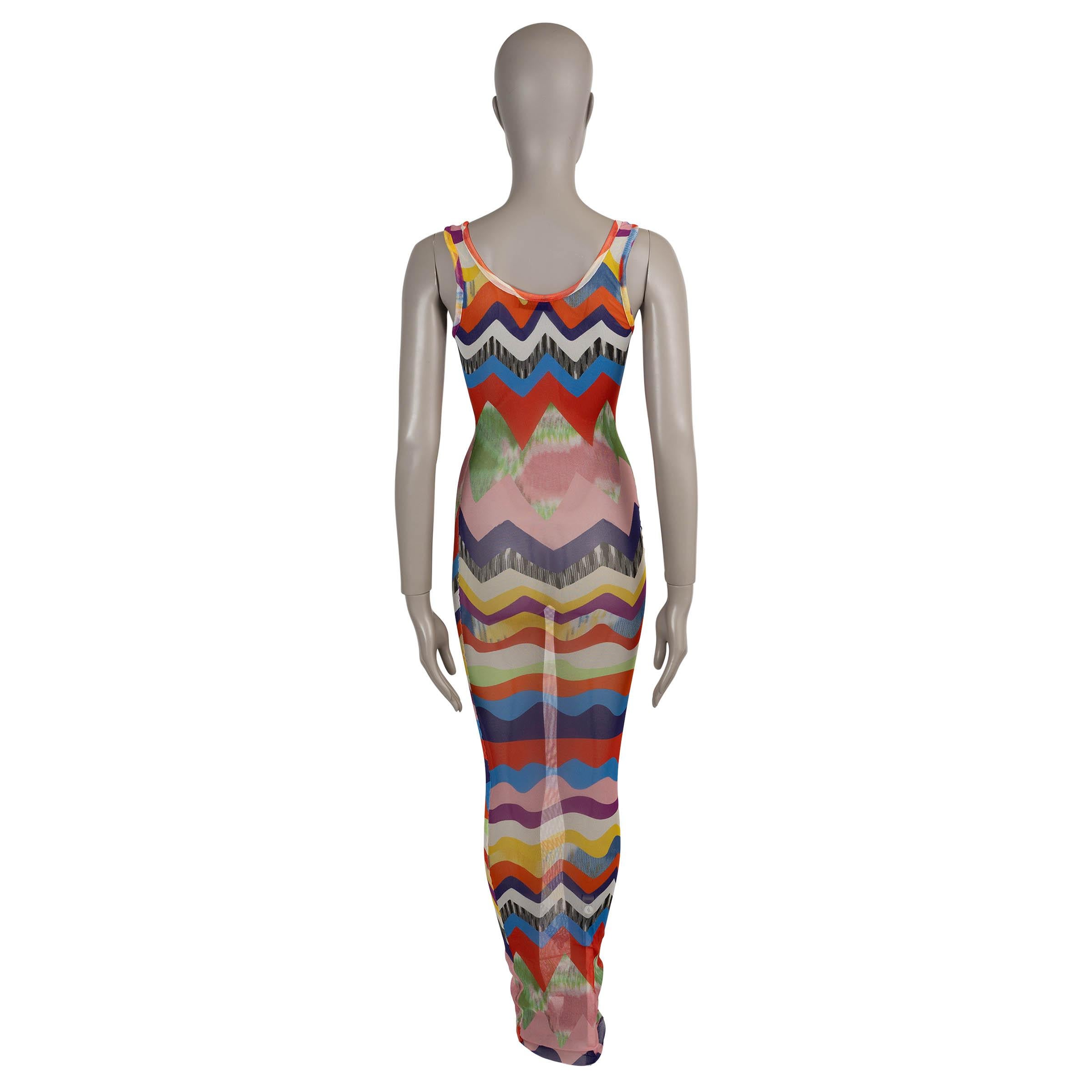 Gris MISSONI MARE multicolore ZIGZAG MESH MAXI Robe S en vente
