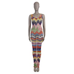 MISSONI MARE multicolor ZIGZAG MESH MAXI Dress S