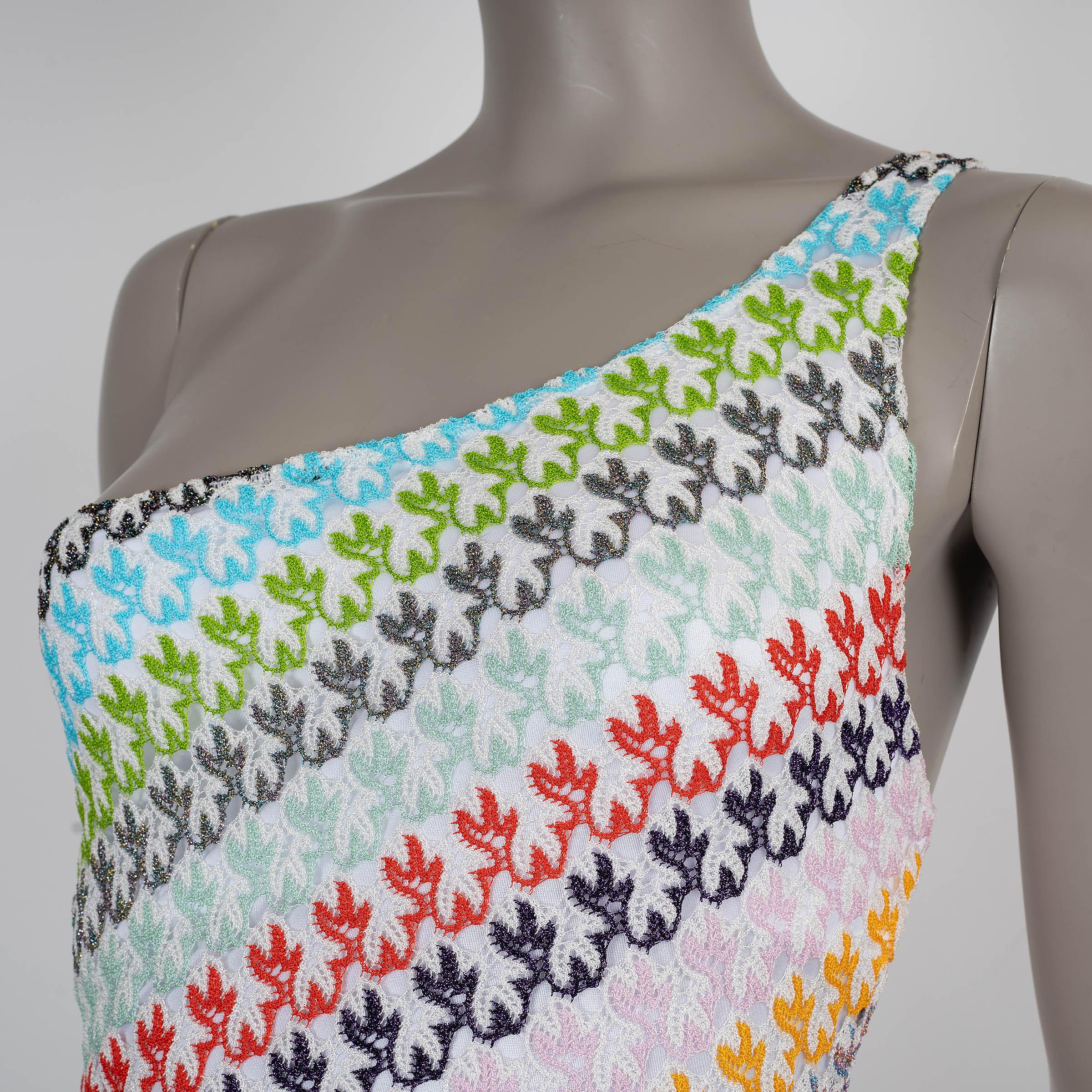 MISSONI MARE multicolour 2022 LUREX CROCHET KNIT One Piece Swimsuit S For Sale 1
