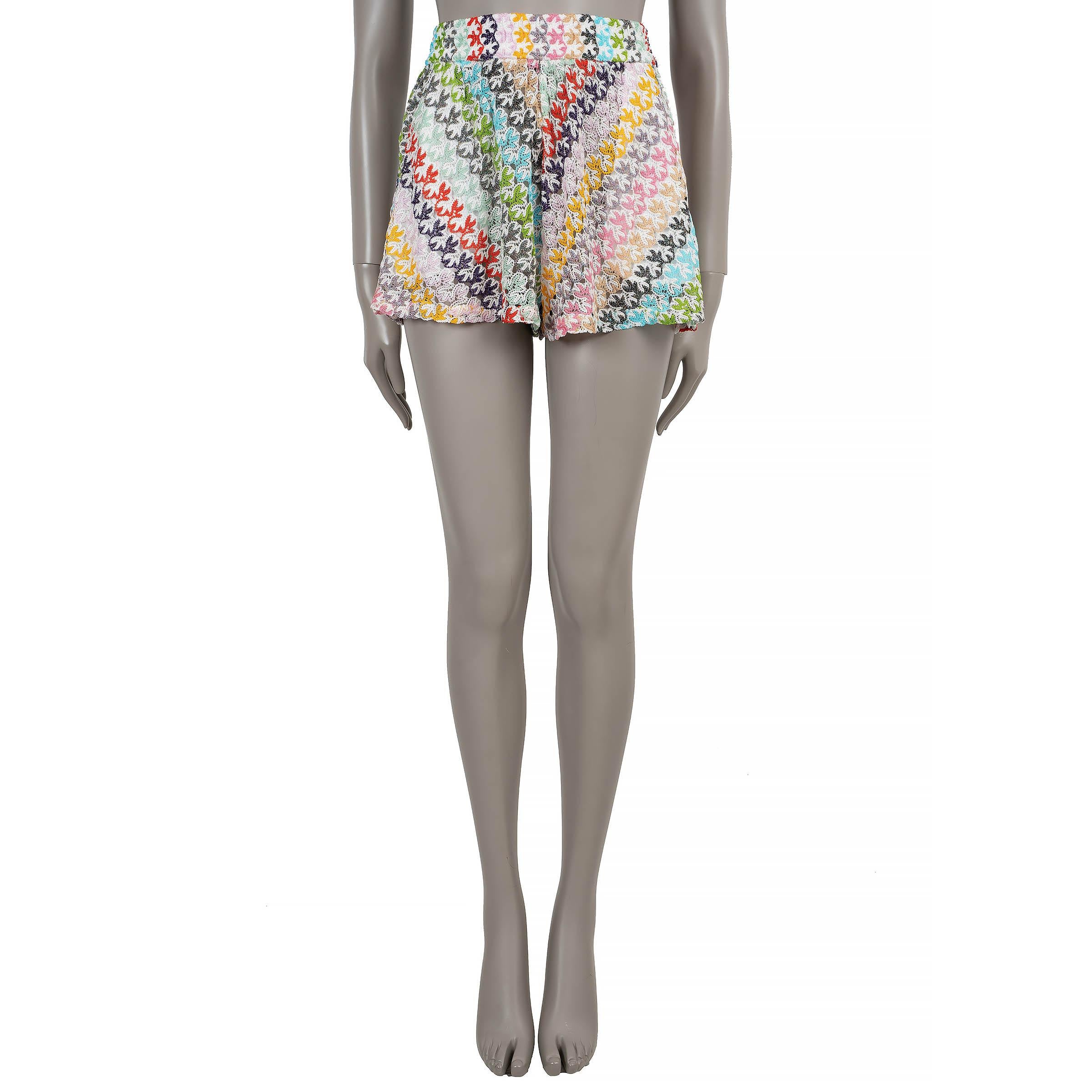 Women's MISSONI MARE multicolour 2022 LUREX CROCHET KNIT Shorts Pants S For Sale
