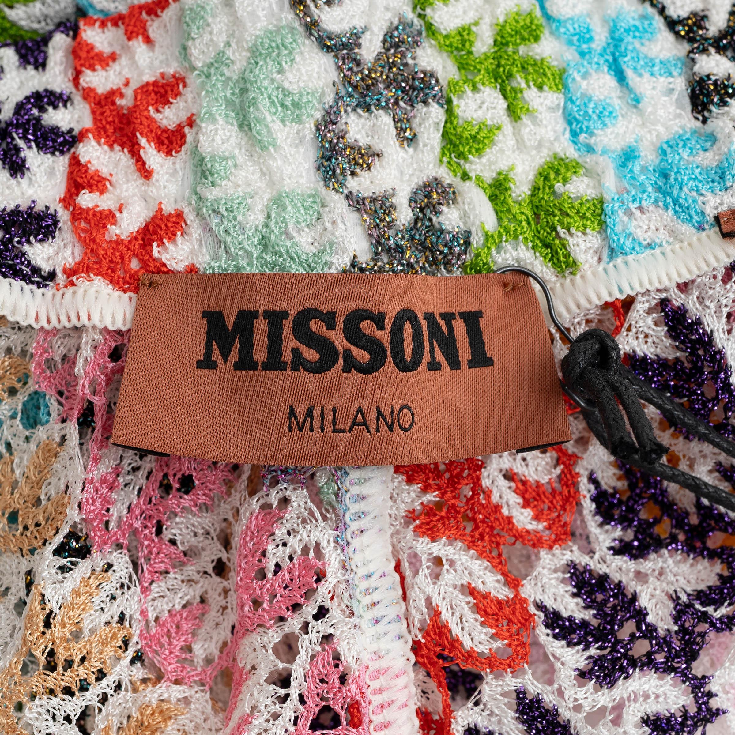 MISSONI MARE multicolour 2022 LUREX CROCHET KNIT Shorts Pants S For Sale 1