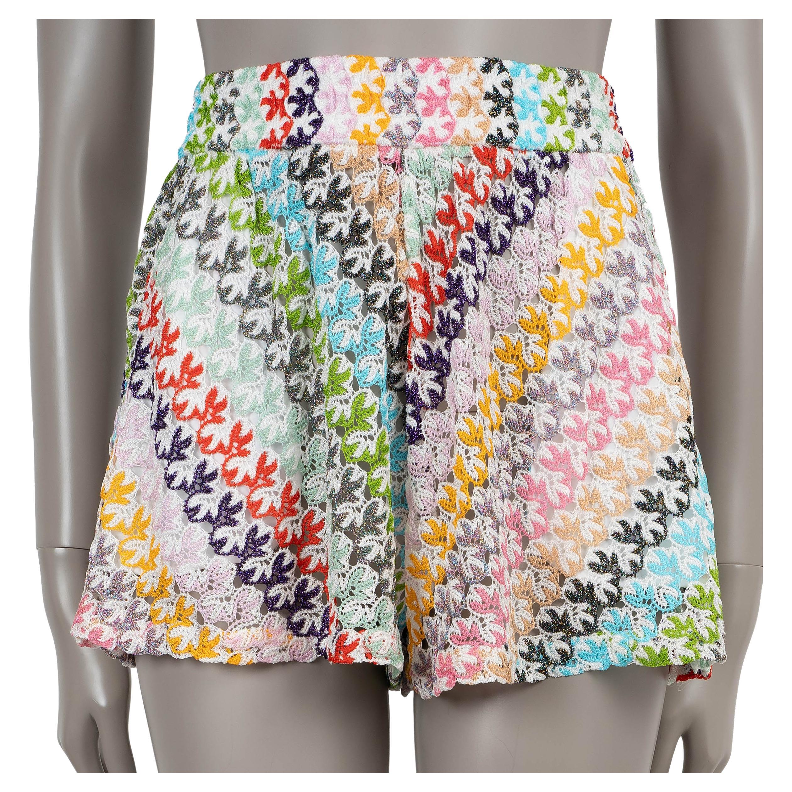 MISSONI MARE multicolour 2022 LUREX CROCHET KNIT Shorts Pants S For Sale