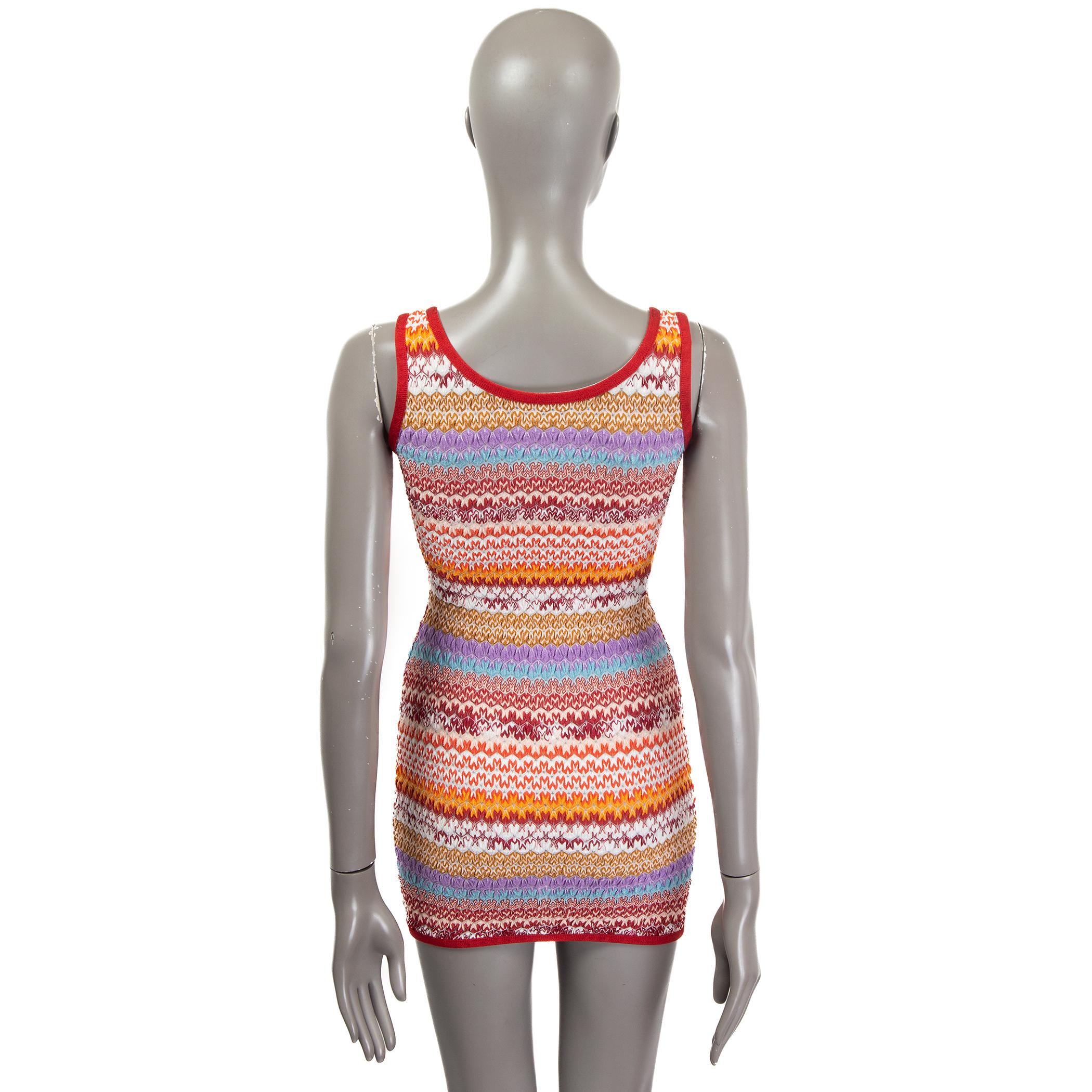 Women's MISSONI MARE multicolour rayon Sleeveless MINI KNIT Dress 42 M