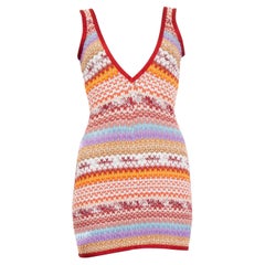MISSONI MARE multicolour rayon Sleeveless MINI KNIT Dress 42 M