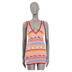 MISSONI MARE multicolour rayon Sleeveless MINI KNIT Dress 42 M