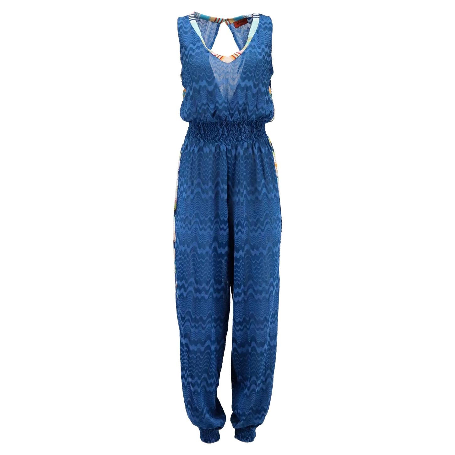 Missoni Mare Striped Crochet Knit Jumpsuit IT 40 UK 8