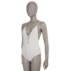 Missoni Mare bianco in viscosa 2023 CROCHET KNIT Costume da bagno intero 44 L.L.