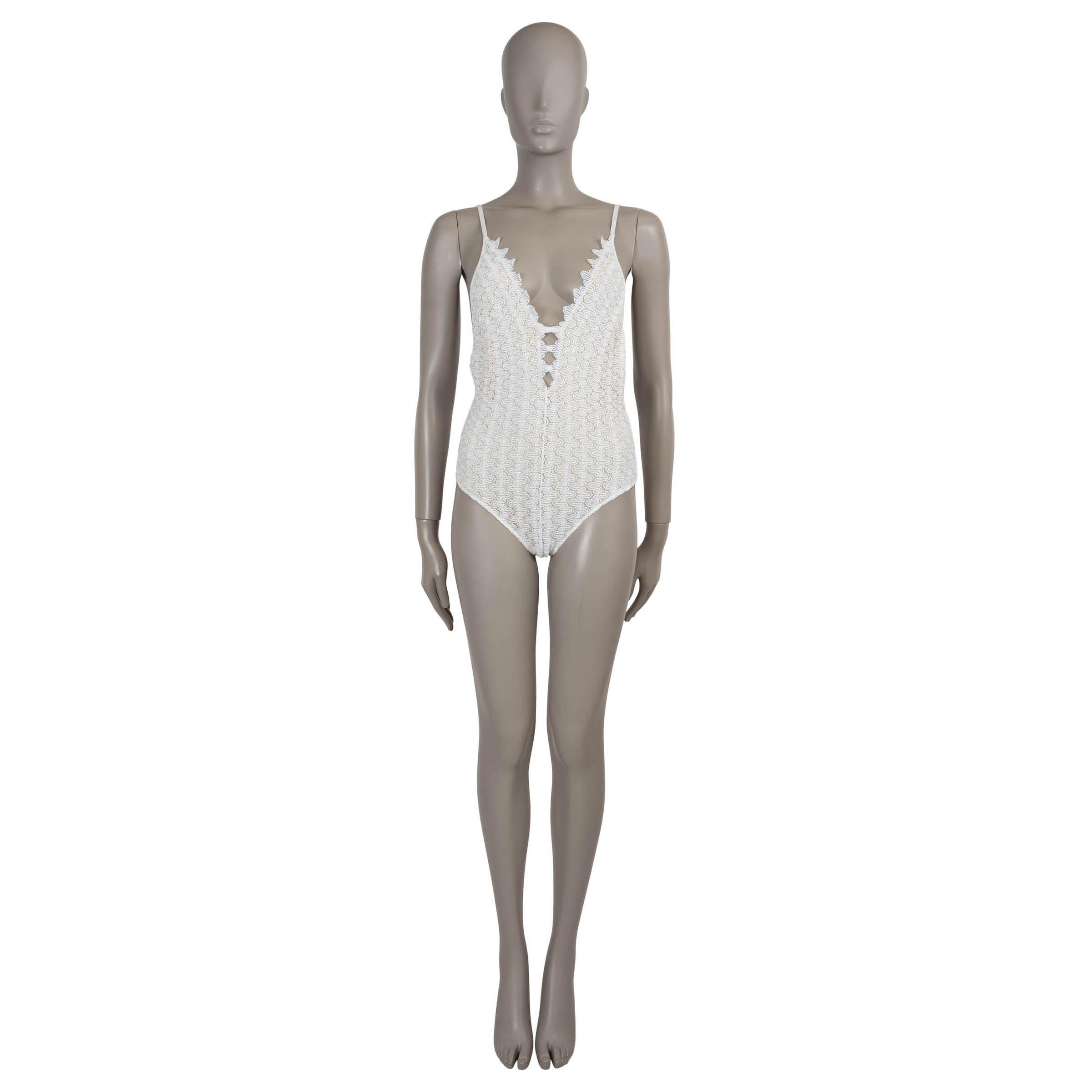 Maillot de bain une pièce MISSONI MARE blanc viscose 2023 CROCHET Knit 44 L Pour femmes en vente