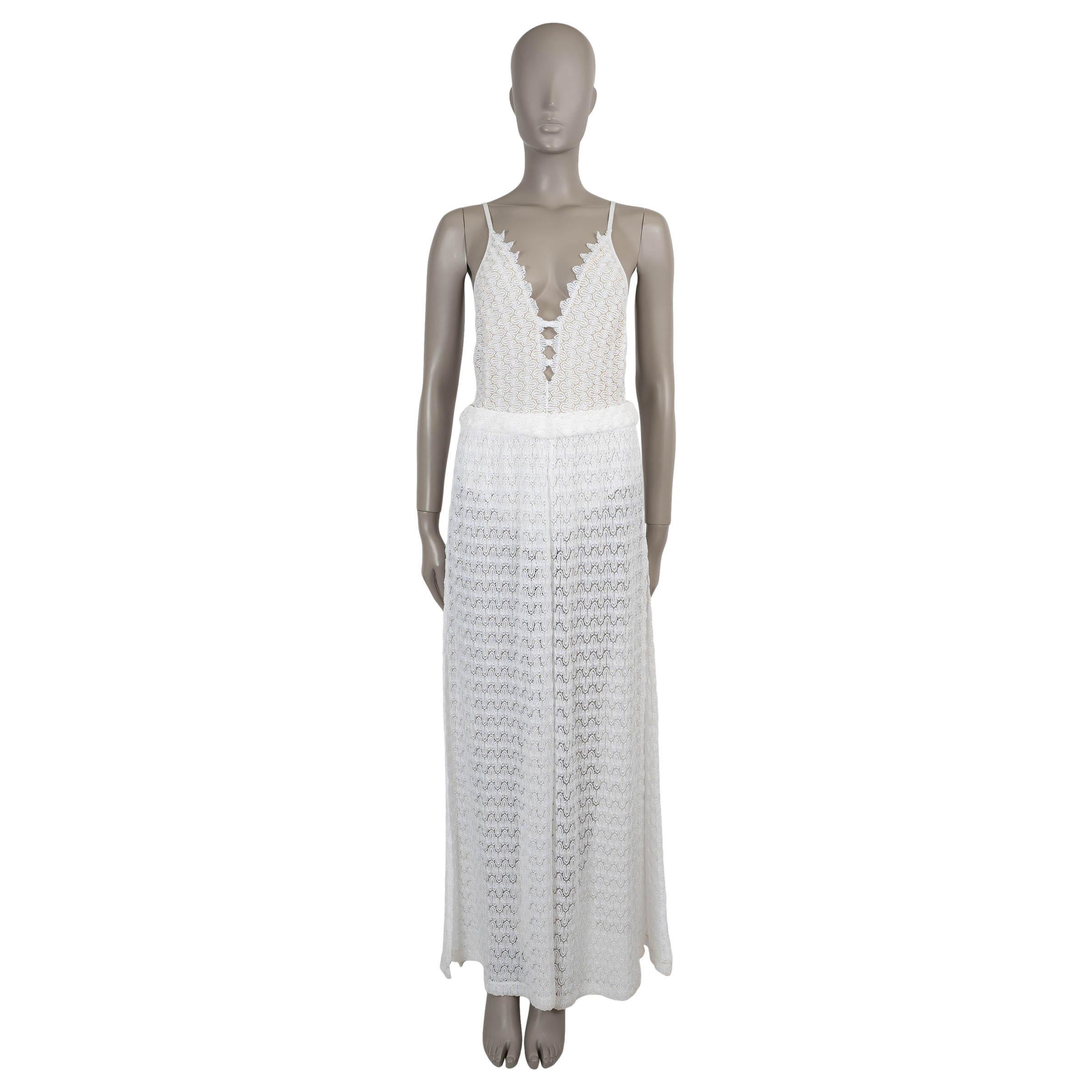 Maillot de bain une pièce MISSONI MARE blanc viscose 2023 CROCHET Knit 44 L en vente 3