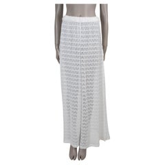 Missoni Mare bianco in viscosa 2023 SIDE SLIT WIDE CROCHET KNIT Pantaloni 46 XL