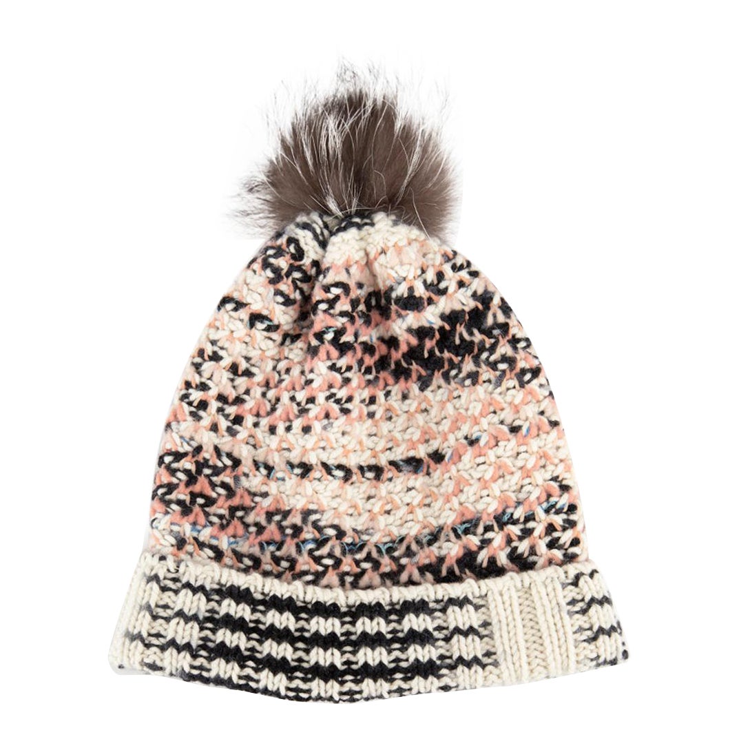 Gorro de punto con pompón de piel Missoni Marl
