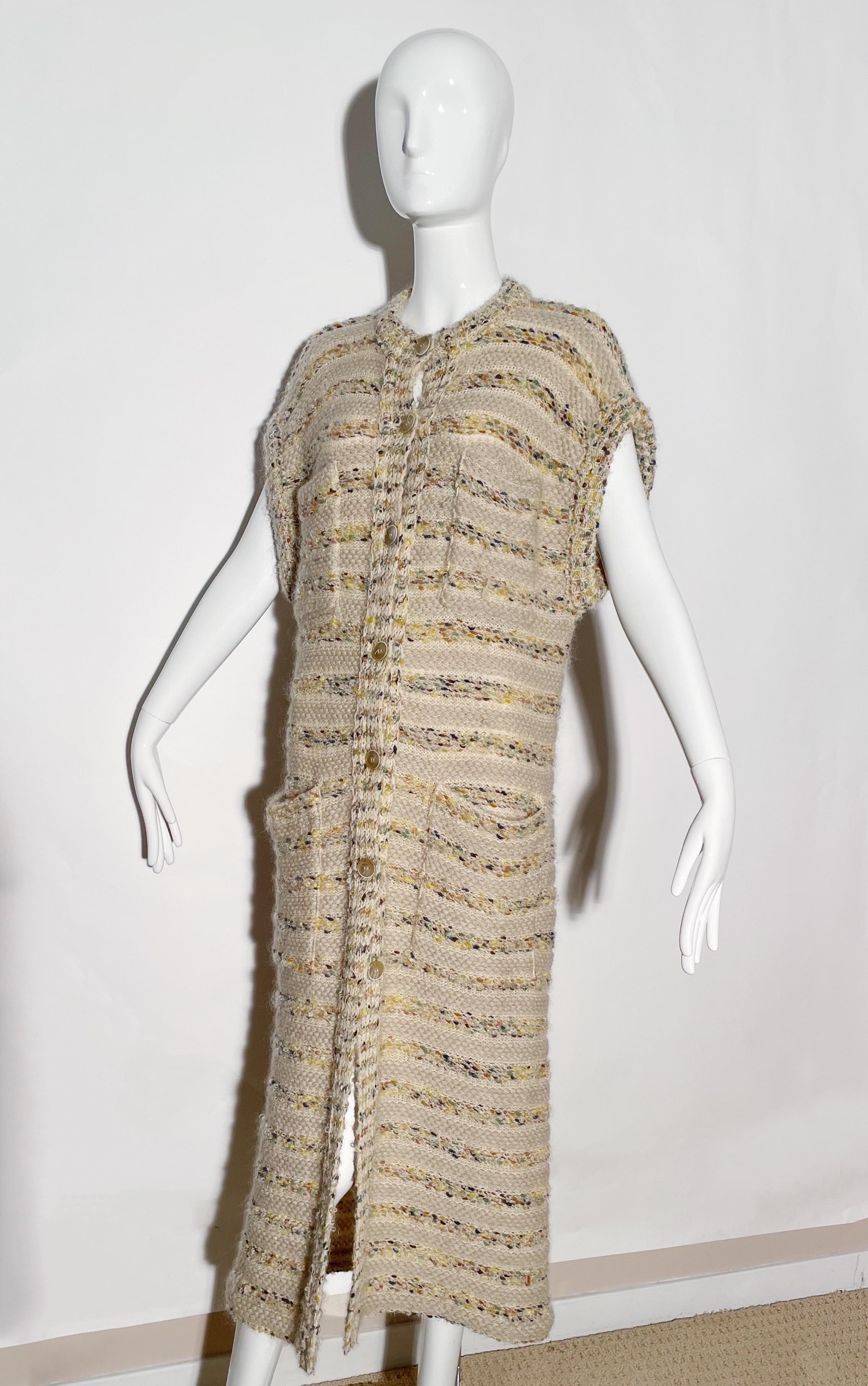 Beige Missoni Maxi Sweater Vest Dress For Sale