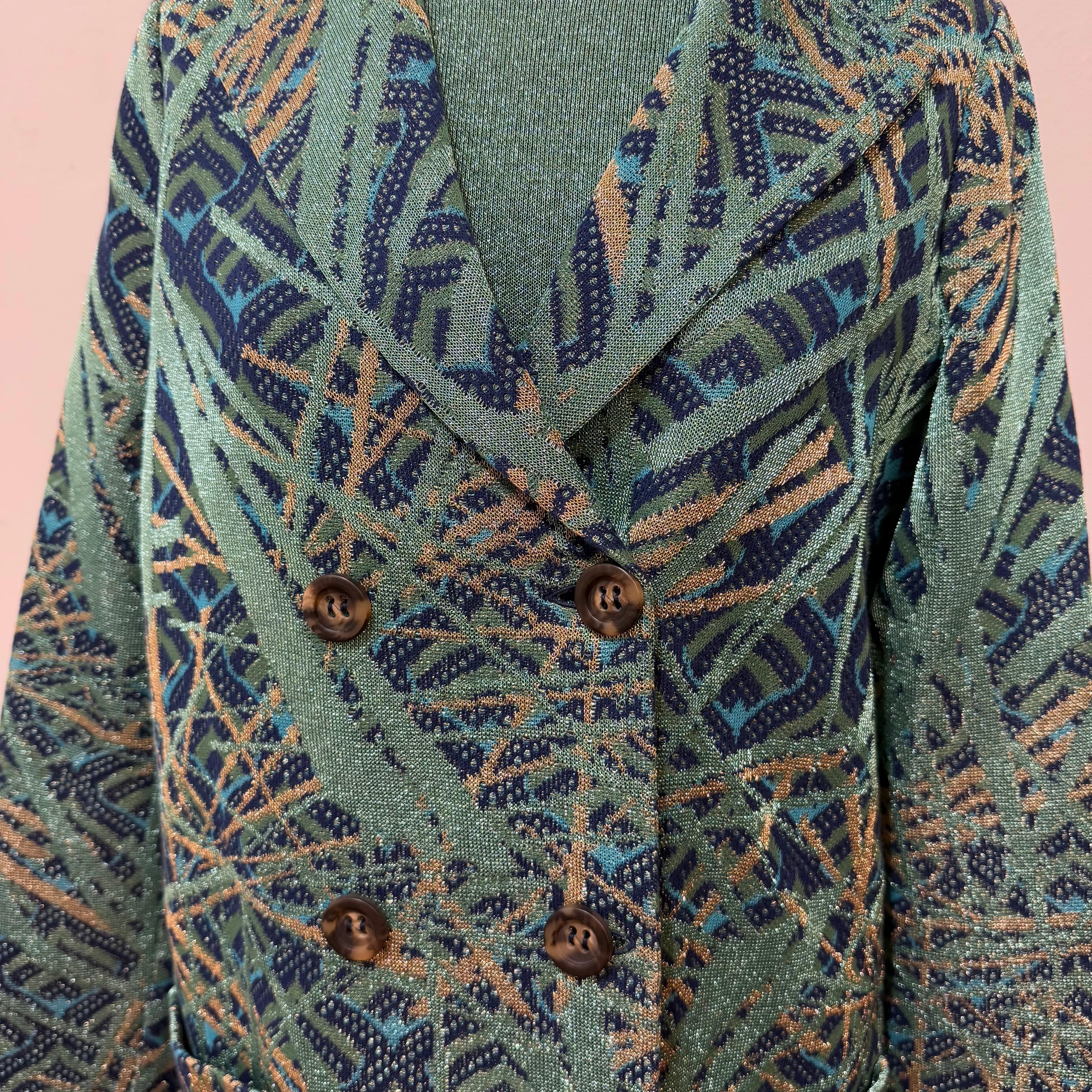 Black Missoni  Metal Green Top + Jacket Set Size S For Sale