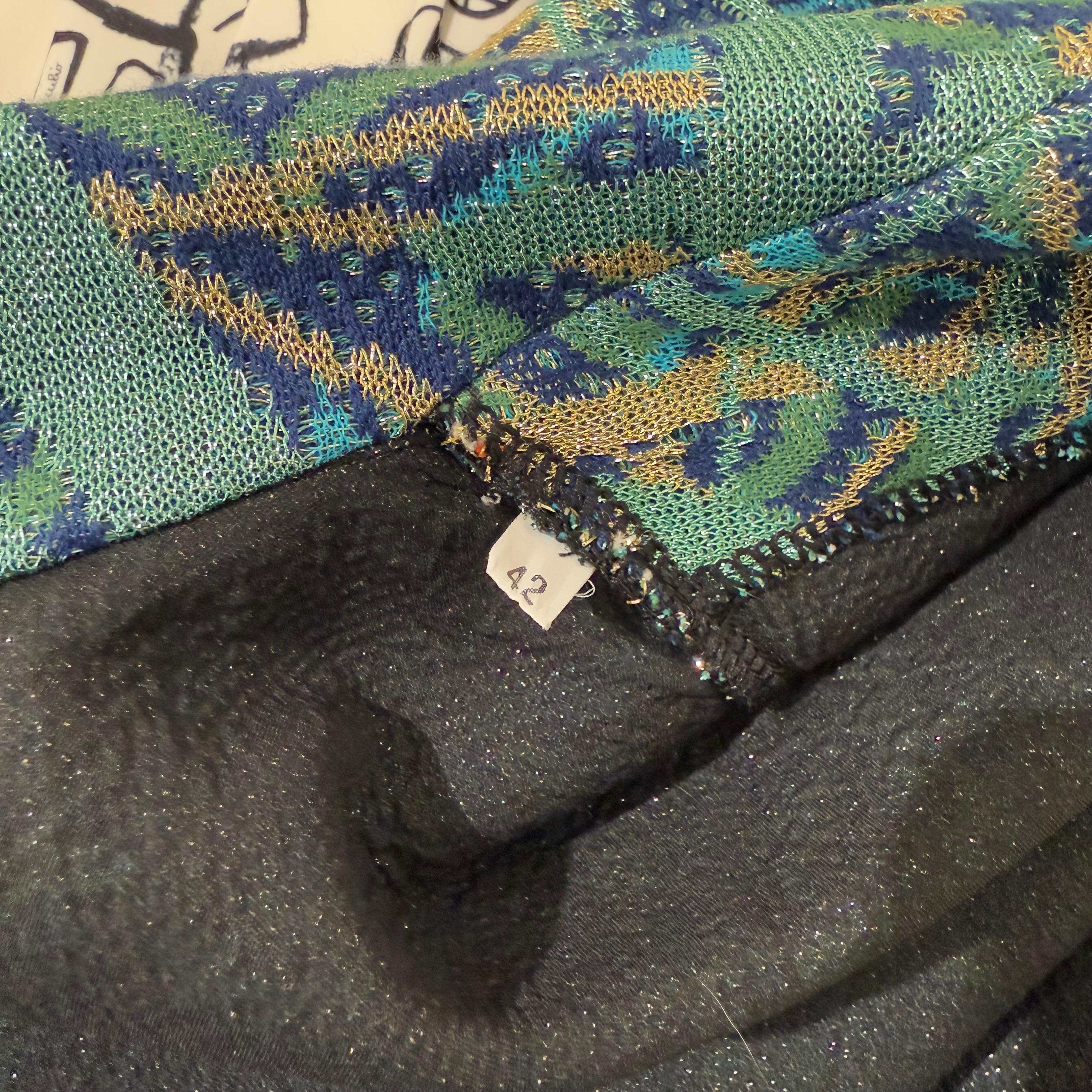 Missoni  Metal Green Top + Jacket Set Size S For Sale 1