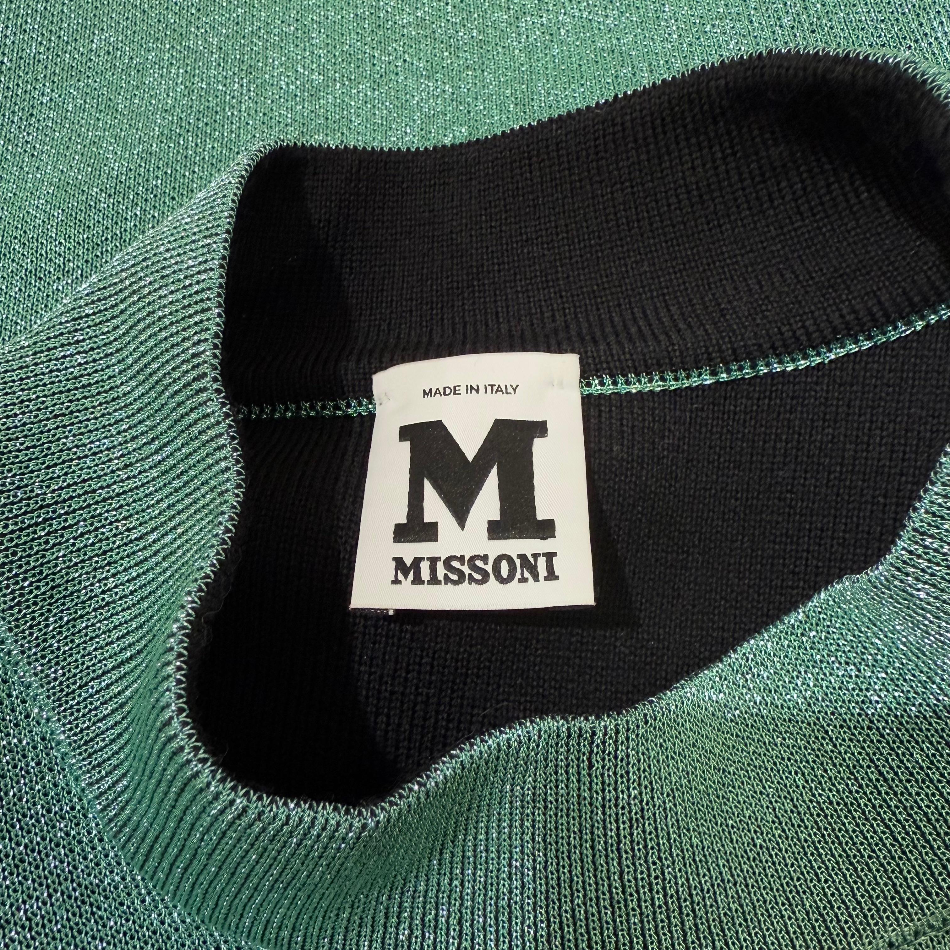Missoni  Metal Green Top + Jacket Set Size S For Sale 2