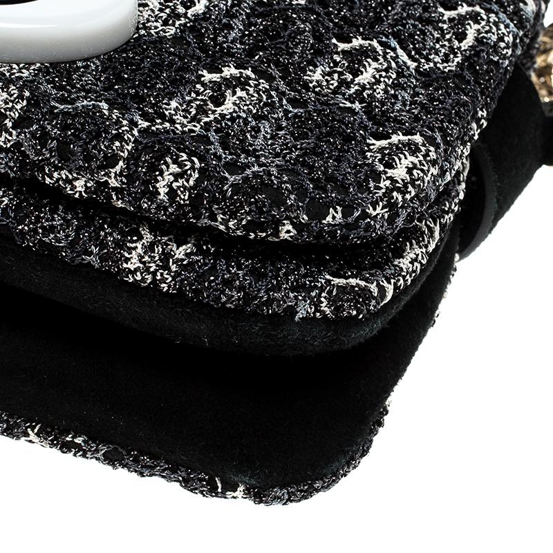 Missoni Metallic Crochet Fabric and Suede Crossbody Bag 4