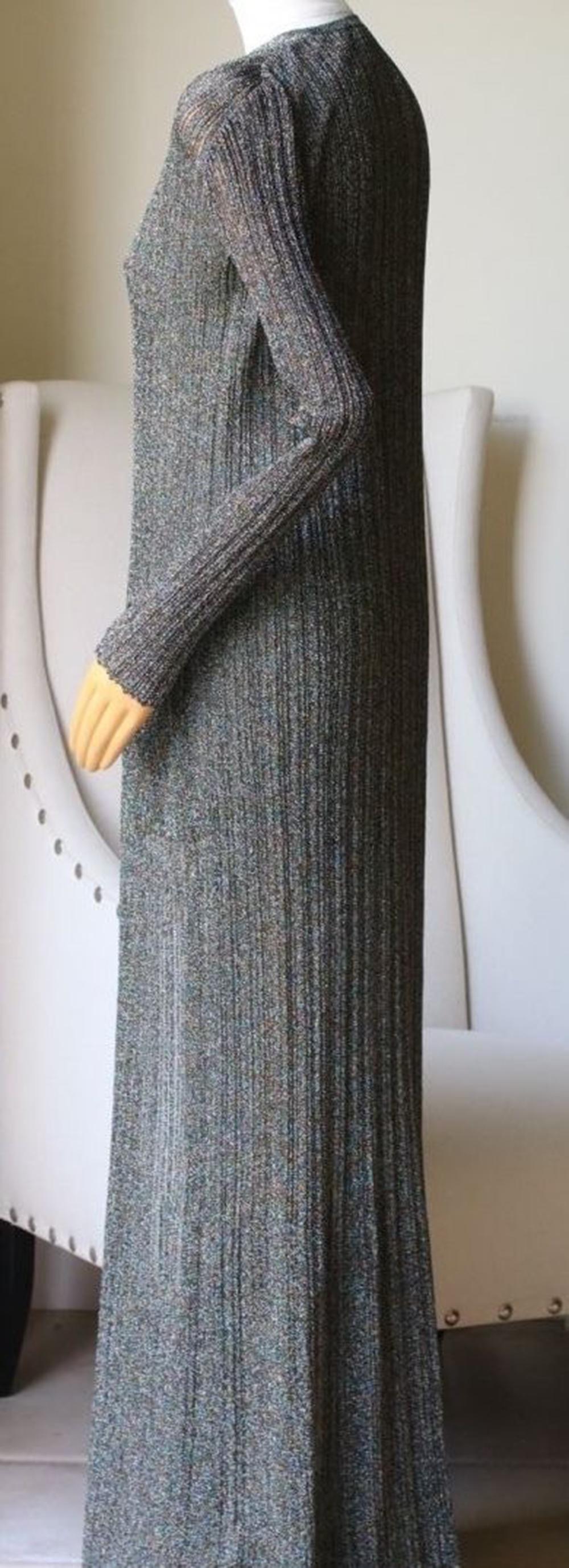 Gray Missoni Metallic Crochet-Knit Cardigan 