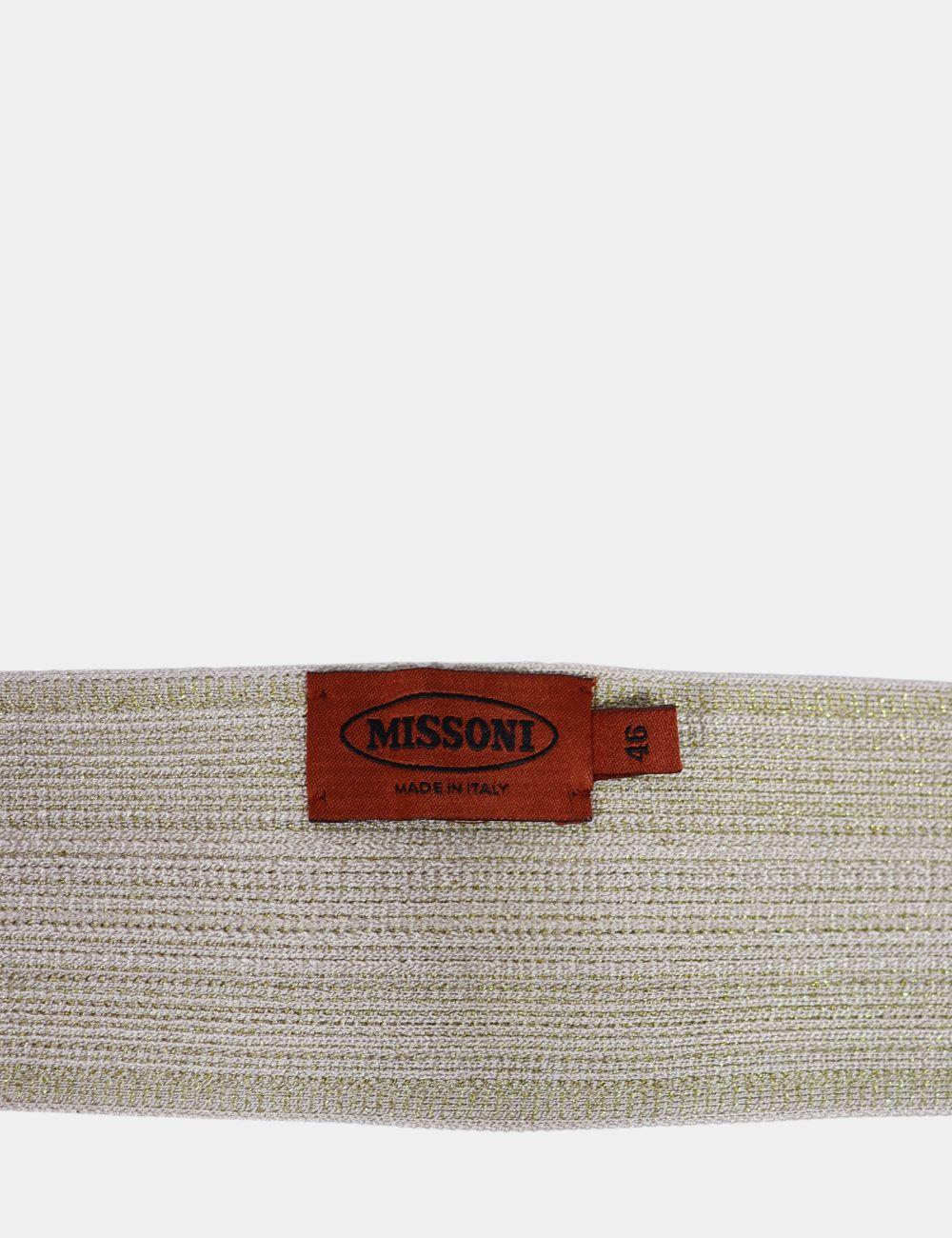 Missoni Metallic Gold Crochet Patterned Wide Waist Belt Size IT 46 In Good Condition For Sale In Amman, JO