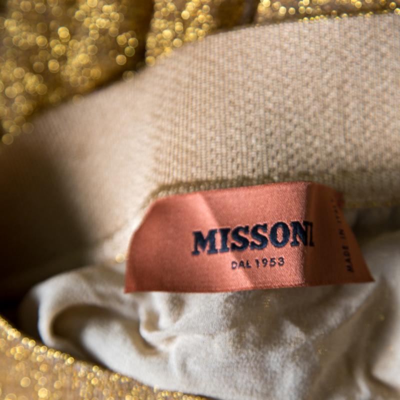 Missoni Metallic Gold Tiered Ruffle Detail Maxi Skirt S 1