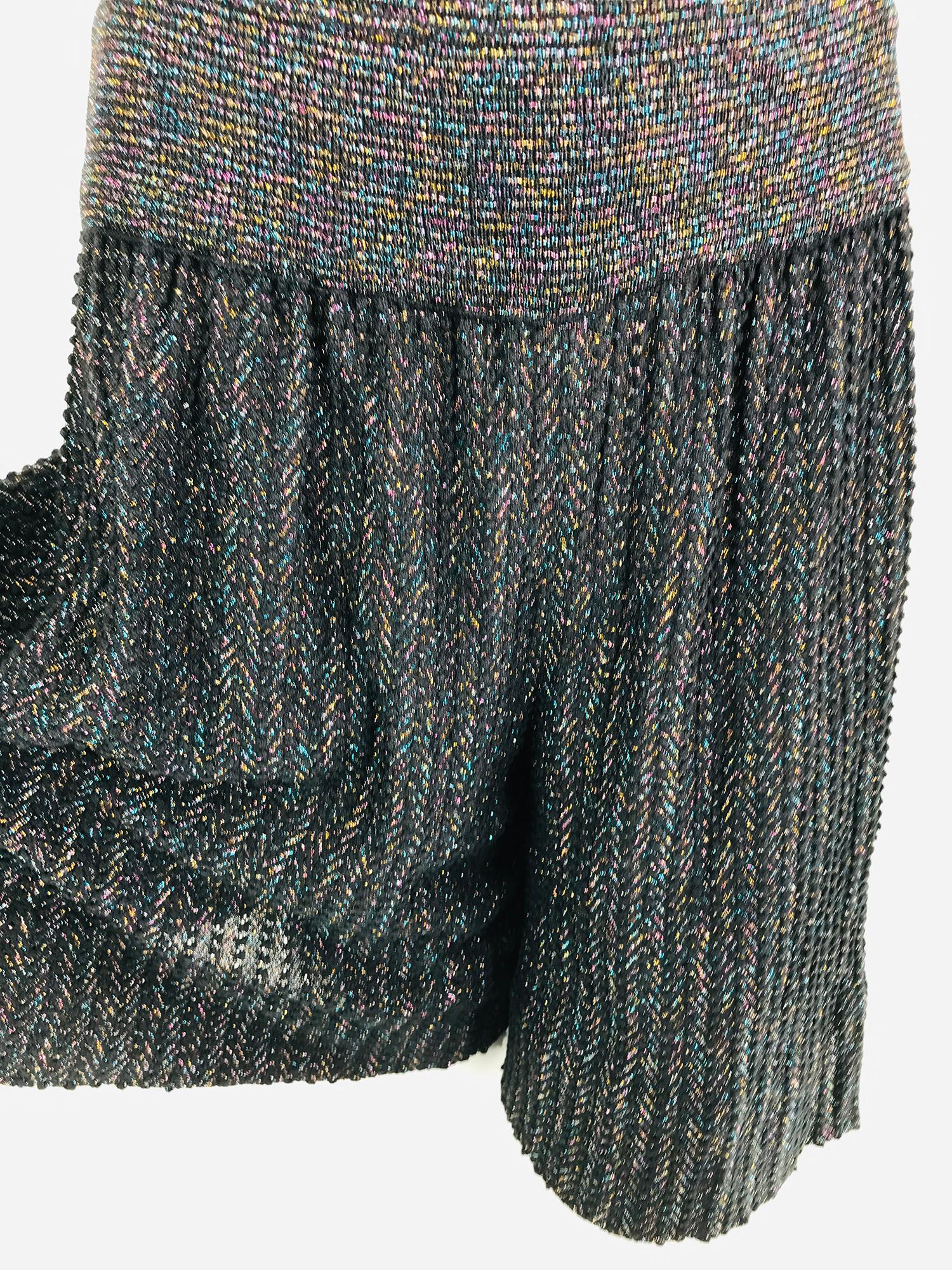 Missoni Vintage Metallic Knit 3Pc Culotte Skirt Set 1980s 10