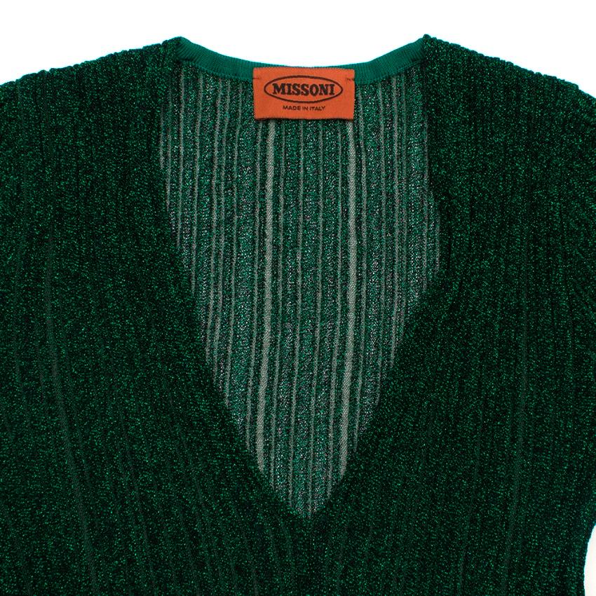 Black Missoni Metallic Knit Green Maxi Dress UP - Size US6 For Sale