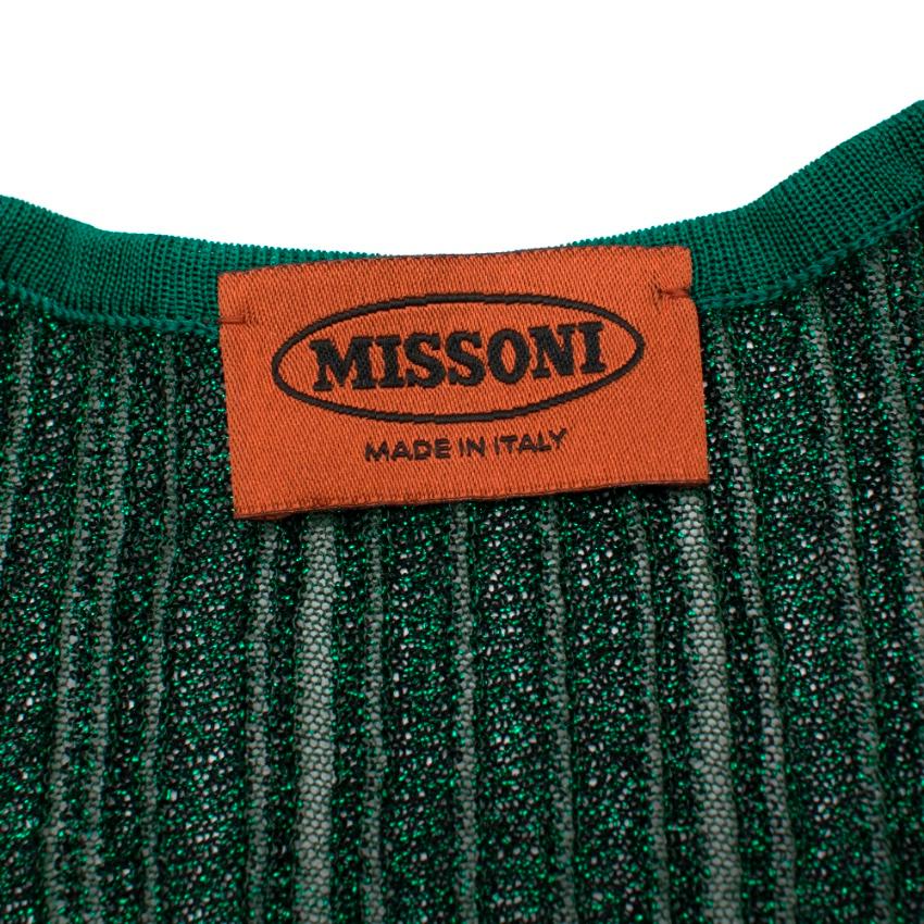 Missoni Metallic Knit Green Maxi Dress UP - Size US6 In New Condition For Sale In London, GB