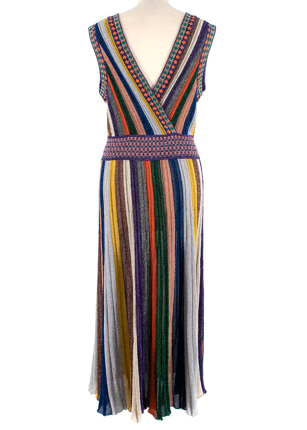 Black Missoni Metallic Knit Striped Sleeveless Dress - Us size 8 
