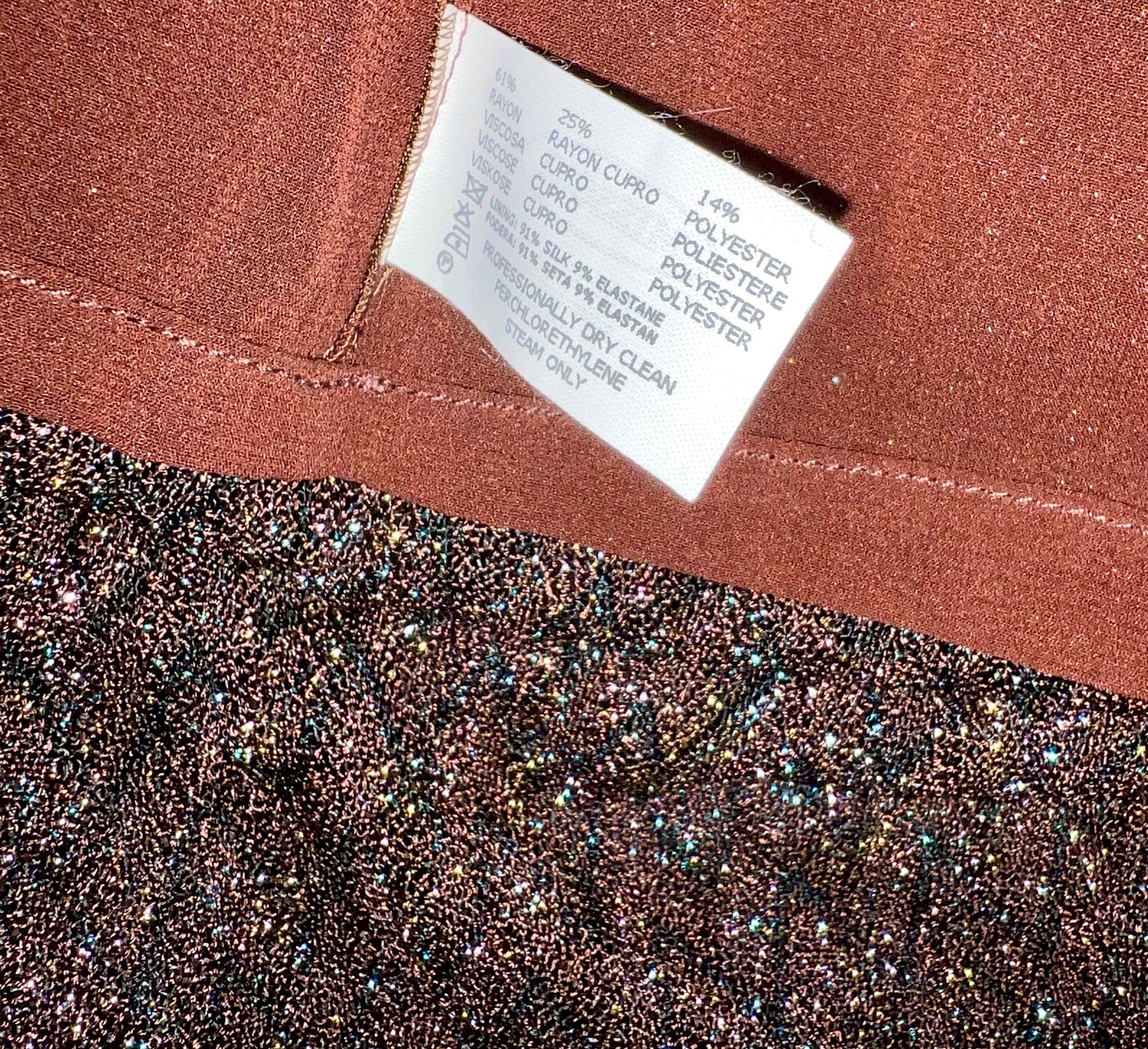 Missoni Metallic Lurex Crochet Knit Bodycon Fitted Dress 42 For Sale 3