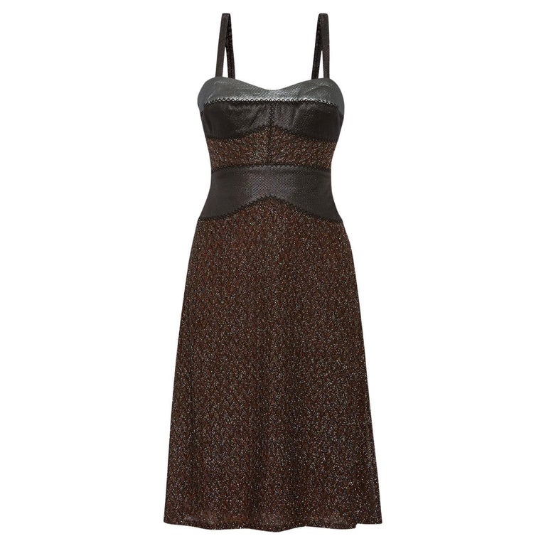 Missoni Metallic Lurex Crochet Knit Bodycon Fitted Dress 42 For Sale at  1stDibs | abiti missoni cerimonia