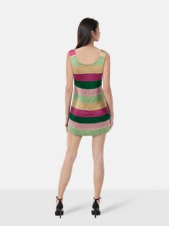 Missoni Metallic Mini Striped Dress Size S