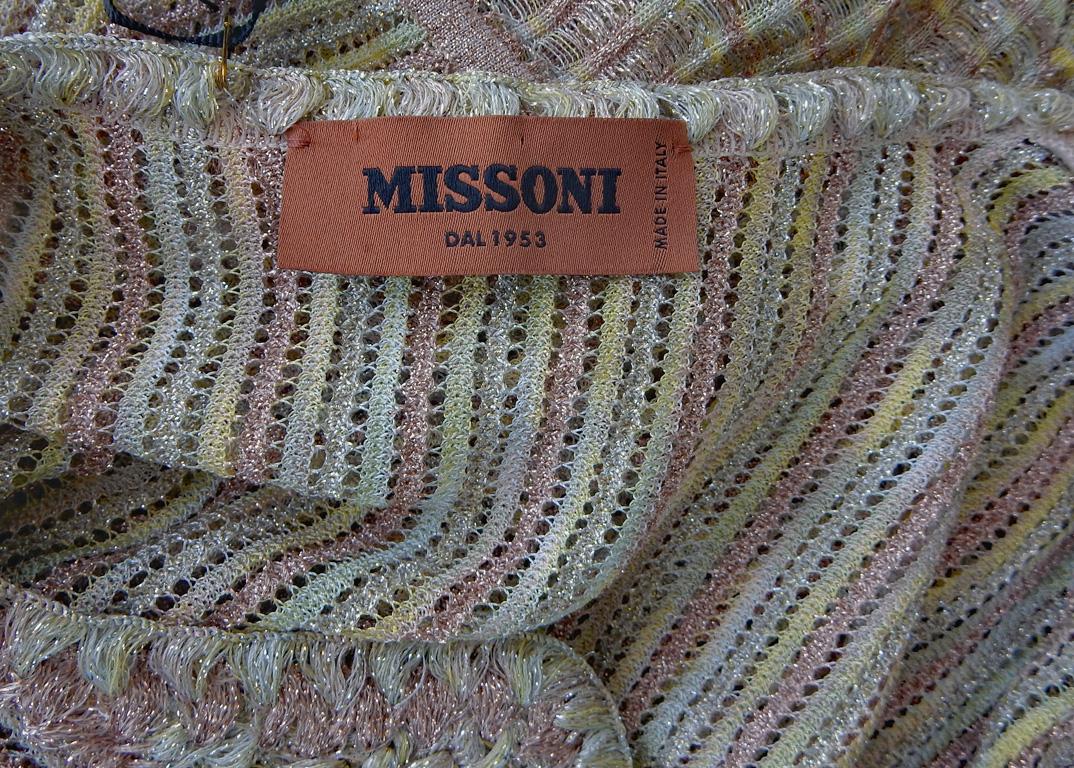 Missoni Metallic Sparkle Crochet Knit Caftan Long Dress  NWT In New Condition In Los Angeles, CA
