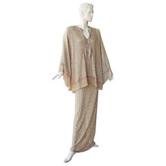 Missoni Metallic Sparkle Crochet Knit Caftan Long Dress NWT